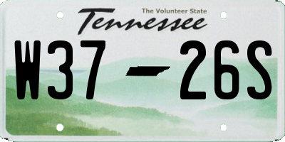 TN license plate W3726S