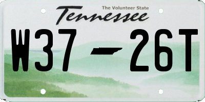 TN license plate W3726T