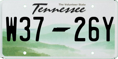 TN license plate W3726Y