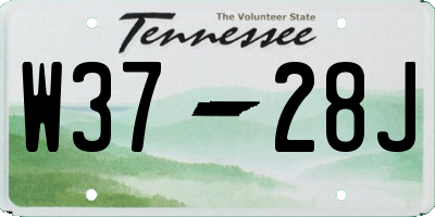 TN license plate W3728J