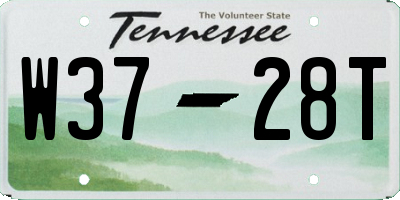 TN license plate W3728T