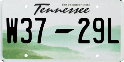 TN license plate W3729L