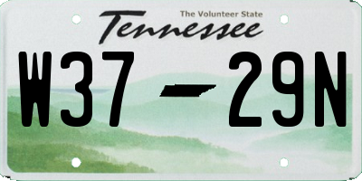 TN license plate W3729N