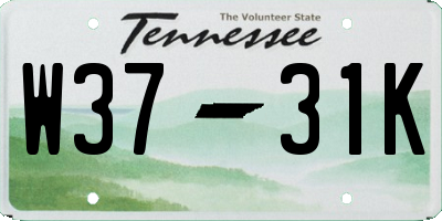 TN license plate W3731K