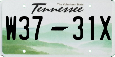 TN license plate W3731X