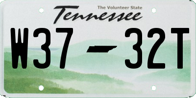 TN license plate W3732T