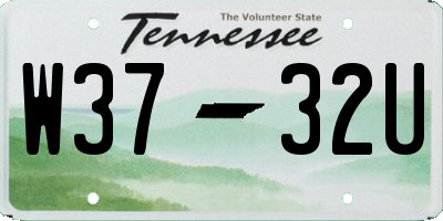 TN license plate W3732U