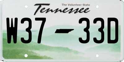 TN license plate W3733D
