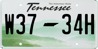 TN license plate W3734H