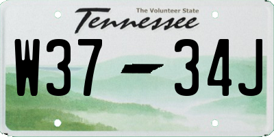 TN license plate W3734J