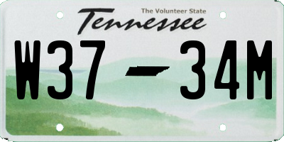 TN license plate W3734M