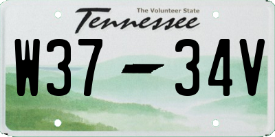 TN license plate W3734V