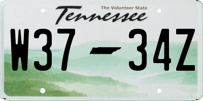 TN license plate W3734Z