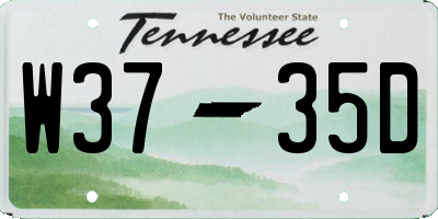TN license plate W3735D