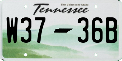 TN license plate W3736B