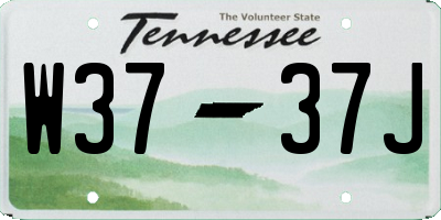 TN license plate W3737J
