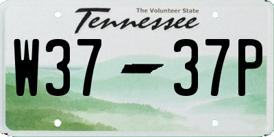 TN license plate W3737P