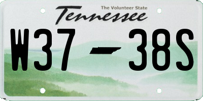 TN license plate W3738S