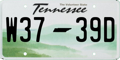 TN license plate W3739D