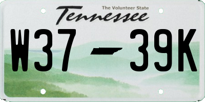 TN license plate W3739K