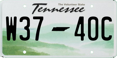 TN license plate W3740C