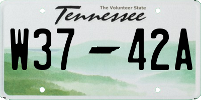 TN license plate W3742A