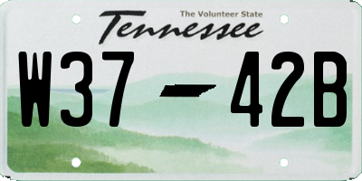 TN license plate W3742B