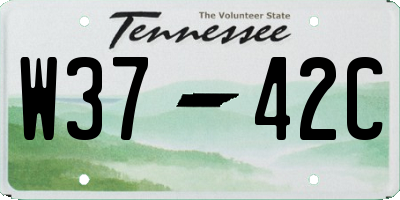 TN license plate W3742C