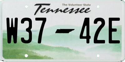 TN license plate W3742E