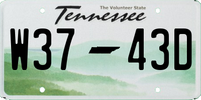 TN license plate W3743D