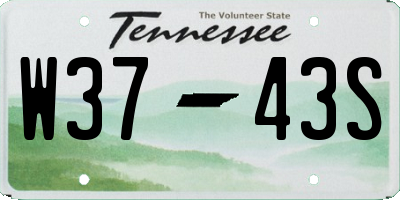TN license plate W3743S