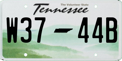 TN license plate W3744B