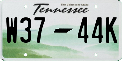 TN license plate W3744K
