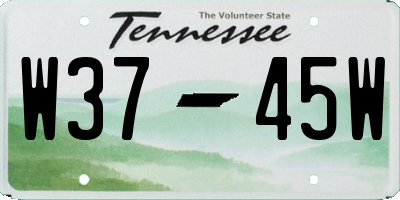 TN license plate W3745W