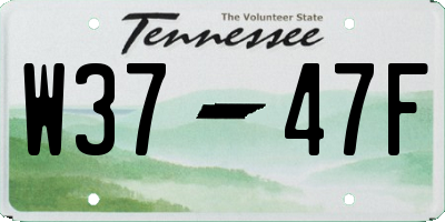 TN license plate W3747F