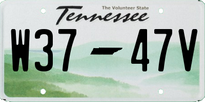 TN license plate W3747V