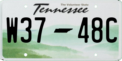 TN license plate W3748C