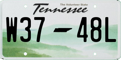 TN license plate W3748L