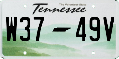 TN license plate W3749V