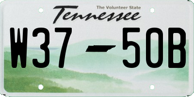 TN license plate W3750B