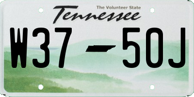 TN license plate W3750J