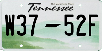 TN license plate W3752F