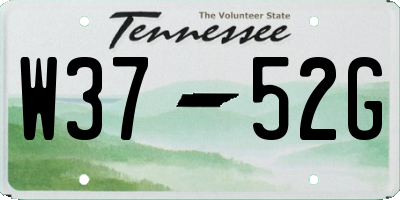 TN license plate W3752G