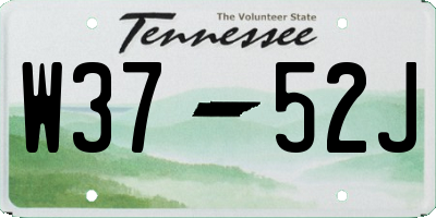 TN license plate W3752J