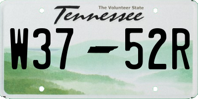 TN license plate W3752R