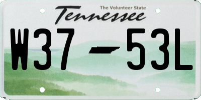 TN license plate W3753L