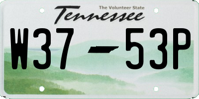 TN license plate W3753P