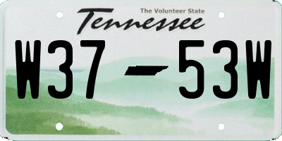 TN license plate W3753W