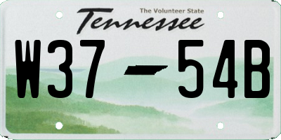TN license plate W3754B