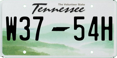 TN license plate W3754H